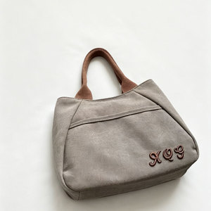 Wholesale Niche <b>Canvas</b> <b>Tote</b> Bag For Women Lightweight Simple Retro <b>Canvas</b> Shopping Bag For Women - Product Image 3