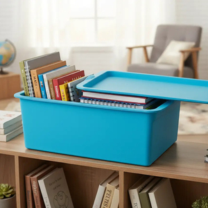 OEM Custom Eco-Friendly PP Plastic Rectangle Storage Box with Lid Stackable Tool & Clothing Organizer Over 10kg Load Capacity - Product Image 6