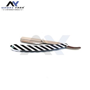 Rasoir professionnel de barbier Shavette avec système de verrouillage pivotant, noir et blanc, lame remplaçable, manche en acier inoxydable, pour le soin du visage et du corps, OEM - Product Image 5
