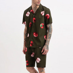 Premium Men's Custom Logo & Pattern Design Short Sleeve Jersey T-Shirt & Shorts Set with <b>Heat</b> Transfer Print Front - Product Image 2