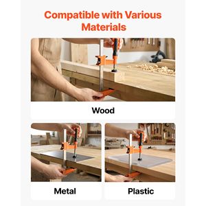 Lot de 8 pinces de serrage pour le travail du bois, 6 et 12 pouces, pinces en F, capacité de charge de 600 lb, conception autobloquante avec coussinets en plastique - Product Image 4