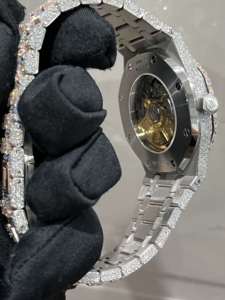 Montre mécanique Ice Cube avec cadran en diamant, cristal saphir, boîtier en acier inoxydable, diamètre 30 mm, cadeau de luxe pour femme - Product Image 2