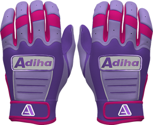 Gants de frappe de baseball durables, légers, doux au toucher, en cuir de qualité supérieure, antidérapants, avec fermeture auto-agrippante, couleur violette - Product Image 1