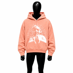 Sweat-shirt à capuche graphique en strass motif abeille, coupe oversize, streetwear, en coton délavé, unisexe, vintage, décontracté, hiver - Product Image 1