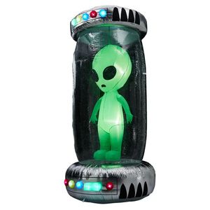 Decorazione Gonfiabile di Halloween in PVC Alta 2,5 Metri con LED RGB Animati UFO Alieno Preilluminato per Esterni - Product Image 2