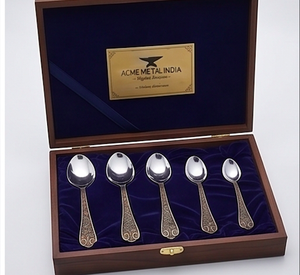 Antique Copper Floral Spoon Set Stainless Steel <b>Mirror</b> Polish Bowl Antique Copper Handle Perfect For Restaurants Hotels And Cafe - Product Image 3