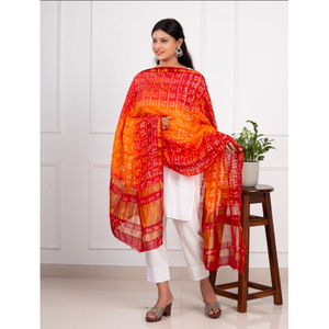 Dupatta en soie d'art de qualité supérieure pour femmes, dupatta ethnique traditionnelle de créateur, tissu doux, dupatta pour occasions spéciales - Product Image 1
