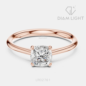 Bague de fiançailles en or blanc 14 carats avec diamant de laboratoire 0,86 carat, couleur F+, clarté VS+, taille coussin, pavé, bague de fiançailles et de mariage certifiée IGI - Product Image 3
