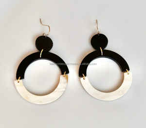 Último diseño vaca cuerno de buey hecho pendiente cuerno de búfalo pendiente joyería elegante Natural personalizar tamaño diseño joyería pendientes - Product Image 2