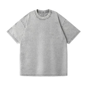 T-shirts en coton de haute qualité pour hommes, style décontracté, avec bords usés, coutures inversées, épaules tombantes, manches courtes, personnalisables - Product Image 4
