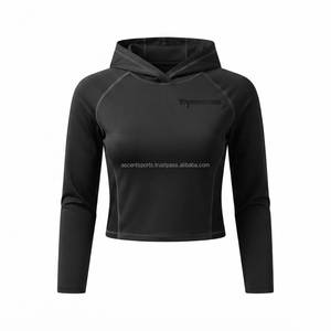 Sudadera Corta con Capucha para Mujer, Top Corto Informal, Sudadera con Capucha de Moda Urbana, Logotipo Personalizado, OEM, Venta al por Mayor de Fábrica - Product Image 1