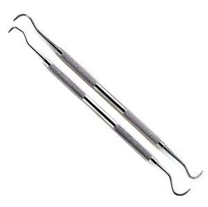 Dental Scaler Manual Knurled <b>Grip</b> Stainless Steel Sharp Edge Class I Surgical Instrument Silver by metal med - Product Image 1