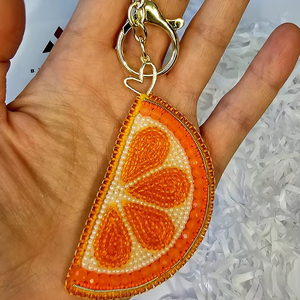 Bead <b>Key</b> Ring Round Amulet Bag Charms Custom Embroidery <b>Key</b> <b>Holder</b> Blue Red Pendant Handmade Evil Eye Beaded Keychain Glass Seed - Product Image 1