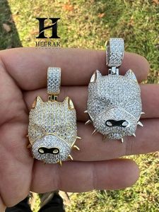 Hip Hop Iced Out American Bully Pendant Custom Real Lab Grown Diamond Sterling <b>Silver</b> Gold Plated Mens Bling Dog <b>Charm</b> Necklace - Product Image 4