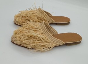 raffia <b>slipper</b> for women, hanmade raffia shoes women, raffia shoes for women - Product Image 2