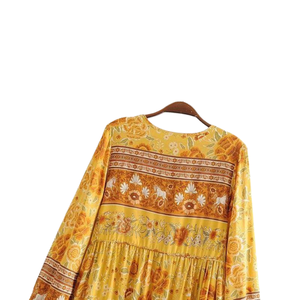 Vestido midi estampado para mujer con cuello cuadrado y corte en A - Product Image 4