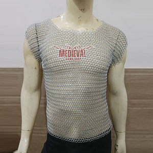 Haubert médiéval sans manches en maille d'aluminium à anneaux de 10 mm, fait main, pour reconstitution historique et cosplay - Product Image 2