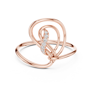 Anillo de Diamantes de Oro Sólido de 14k en Forma de Espiral para Mujer, Corte Brillante Redondo, Anillo de Compromiso Clásico, Diseño Minimalista, Anillo para Regalo - Product Image 6