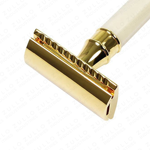 Navaja de Afeitar Recta Personalizada OEM, Acero Inoxidable, Mango Blanco Dorado, Herramienta Profesional de Barbería - Product Image 6