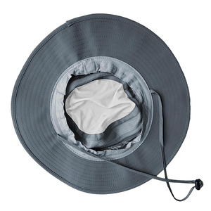 Großhandelspreis Maßgeschneidertes Unisex-Design 100% Baumwolle Lässiger Atmungsaktiver Bestickter Strass-Strand Einfarbiger Laminierter Bucket-Hut - Product Image 6