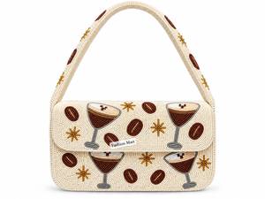 Bolso de hombro con solapa y diseño floral de cuentas rosas hecho a mano, lindo bolso de noche - Product Image 5