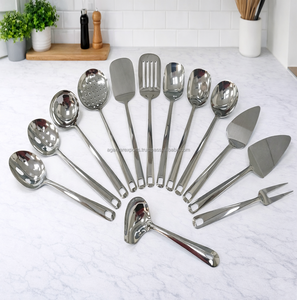 Professional Stainless Steel Kitchen <b>Tool</b> Set | Long Handle Slotted Spatula 6 Pcs - Product Image 4
