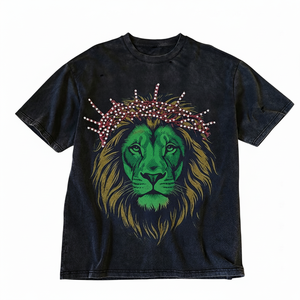 Camisetas al por Mayor Personalizadas con Logotipo Impreso en DTG 100% Algodón, Camisetas Vintage con Efecto Desgastado y Pedrería para Hombre - Product Image 1