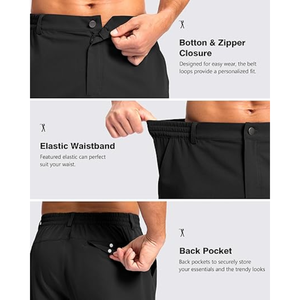 Shorts de golf décontractés pour hommes, légers, avec entrejambe de 5, 7 ou 9 pouces, extensibles, séchage rapide, avec 3 poches - Product Image 4