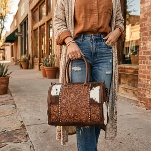 Vegan Leather Vintage Style Women's Hand Bag Elegant Design Pattern Chains Decoration Two Straps Large Capacity Leather <b>Handbag</b> - Product Image 5