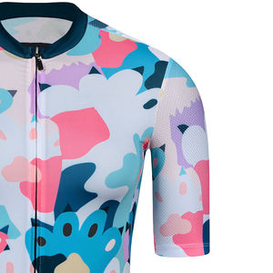 Jersey de Ciclismo Unisex con Logotipo Personalizado Impreso en la Parte Delantera, de Secado Rápido, Transpirable, Manga Corta, 100% Poliéster, Venta al Por Mayor de Fábrica - Product Image 5