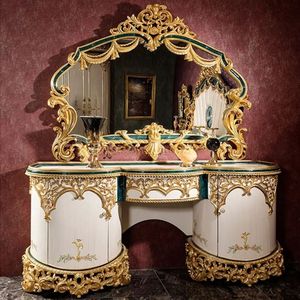 Hot Sale Hotel Nelligan Luxury Royal Classic Gold White Bedroom Set Carved Wooden Bed Frame Tufted Upholstered European style - Product Image 6