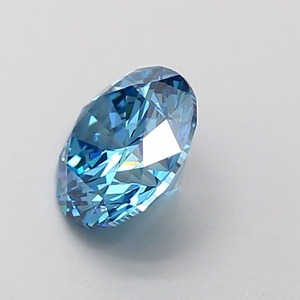 Pierre précieuse brute de laboratoire CVD, taille brillant ronde, bleu vif fantaisie, clarté VVS2, polissage excellent, certifiée IGI - Product Image 3