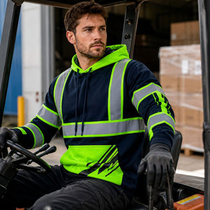 OEM Customized Logo Safety <b>Jacket</b> <b>Hi</b>-<b>Vis</b> Winter <b>Softshell</b> Work Protective Reflective Waterproof LED Flash Hoodie Lightweight - Product Image 6