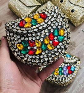 Sacs à main de soirée pour femmes, pochettes en nacre, pochettes en métal, mosaïque et sacs indiens multicolores - Product Image 1