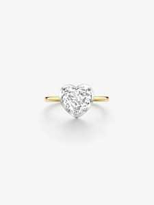 <b>Diamond</b> Engagement <b>Rings</b> Heart Cut Lab Grown Georgian Prong Set Sparkling 14K 18K Solid Gold Solitaire Wedding Band Fine Jewelry - Product Image 1