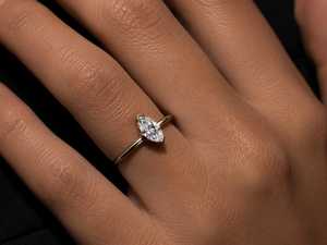 Lab Grown 1.02CT Marquise Cut Diamond Signet Bezel Set <b>Ring</b> 14K Solid Yellow Gold Fine Engagement <b>Proposal</b> Gift For Lovers Charm - Product Image 6