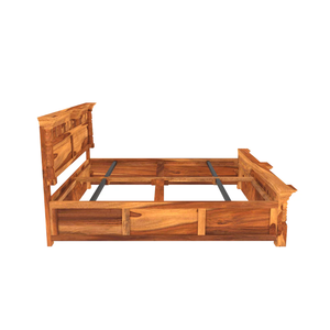 Teak Wood Platform <b>Bed</b> Frame Solid Wood Traditional Design Storage Base with Adjustable Slats - Product Image 2
