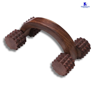 Rouleau de massage lombaire en bois K-Star K121C, incurvé, à grandes pointes, pour acupression et soulagement profond de la douleur dorsale - Product Image 3