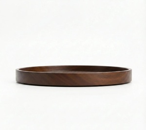 Plateau de service rond en bois écologique et portable - Plateau en bois circulaire pour la décoration de la maison et la restauration - Planche de service de cuisine faite à la main - Product Image 6