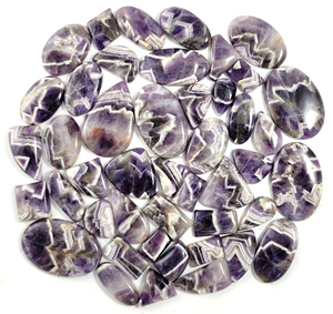 Cabochons en Améthyste Chevron, Pierres Précieuses Naturelles pour la Fabrication de Pendentifs, Lot de Pierres Précieuses Chevron Améthyste en Vrac - Product Image 2