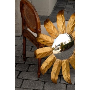 Bohemian Metal Wall <b>Mirror</b> With Leaf Pattern Decorative Round Frame Amazingly <b>Crafted</b> By Indian Skilled Artisans - Product Image 4
