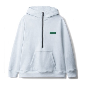 Alta calidad Unisex cuarto cremallera Waffle Sudadera con capucha personalizada hombres liso media cremallera sudadera pulóver con cremallera Sudadera con capucha - Product Image 6