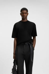 T-shirt en coton noir de qualité supérieure pour homme, manches courtes, col rond, décontracté, uni, confortable, à porter tous les jours, MARFA INTERNATIONAL - Product Image 3