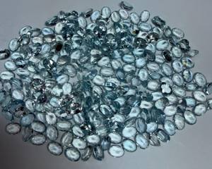 Piedra Preciosa de Aguamarina Natural AAA+++ Corte Esmeralda Ovalado 7x5MM Facetada |   Piedra de Aguamarina Azul Suelta para Joyería y Venta al por Mayor - Product Image 4