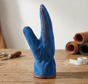 Wholesale Heavy Duty Safety <b>Gloves</b> Goat Grain Leather 11 oz Thick Anti-static Heat Resistance Latex-free Industrial Hand - Product Image 5