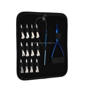 Kit d'outils d'extension de cheveux 12 pièces personnalisé pince pour enlever les micro perles pinces de sectionnement en acier inoxydable étui à fil pour outils en boucle - Product Image 6