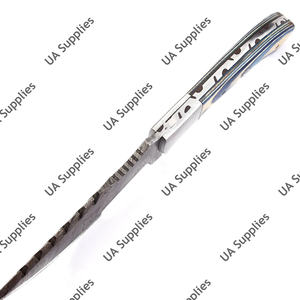 มีดสกินเนอร์เหล็กดามัสกัสเกรดอุตสาหกรรม สำหรับงานหนัก ใช้งานกลางแจ้ง ล่าสัตว์ ตั้งแคมป์ พกพาประจำวัน ด้ามไม้ปักก้า พร้อมใบมีดเหล็กอเนกประสงค์ - Product Image 3