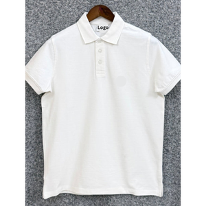 Men's Casual <b>Shirt</b> Spandex/Cotton Knitted Short <b>Sleeve</b> Solid Collared Button-Up Printed Eco-Friendly Custom Logo Uniform Wear - Product Image 2
