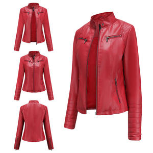 Chaqueta de Cuero Marrón para Mujer, Estilo Motociclista, Sexy, Nueva, Delgada, para Exteriores, 2026 - Product Image 6