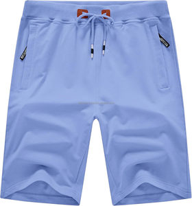 Shorts Bermuda en Coton Blanc pour Homme, Taille Élastiquée avec Cordon, Poches Décontractées, Couleur Unie, Taille Mi-Haute, Tissu Tricoté Respirant - Product Image 6